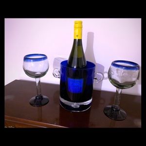 Wine cooler/ice bucket with matching goblets